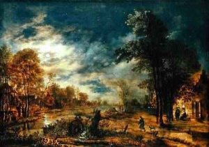 Moonlit Landscape with a Village