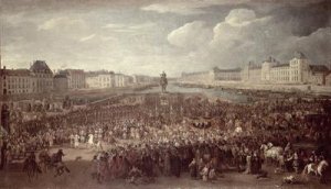 The Procession of Louis XIV 1638-1715 across the Pont Neuf