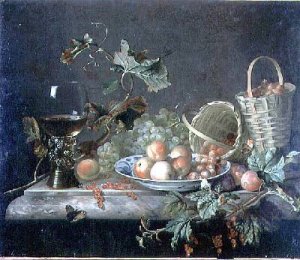 Fruit Piece with Wine Glass 1692