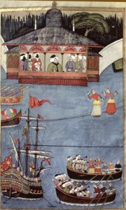 Nautical Festival before Sultan Ahmed III 1673-1736 from Surname by Vehbi