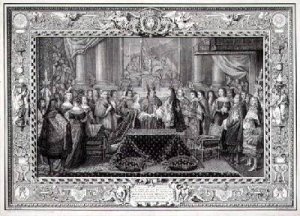 Marriage Ceremony of Louis XIV 1638-1715 King of France and Navarre and the Infanta Maria Theresa of Austria 1638-83 daughter of Philip IV King of Spain in 1660