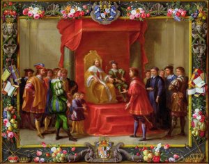 Peter IV King of Aragon being visited by Guillaume Raymond Moncada