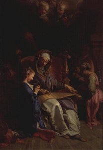 Saint Anne Reading the Virgins Scroll