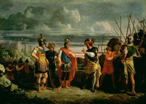 Meeting between Claudius Civilis and the commander of the Roman Army