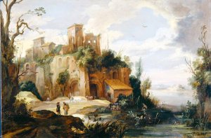 Italian landscape with Ruins