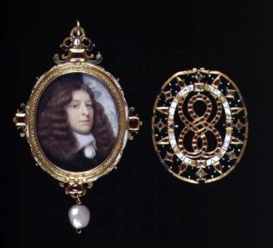 Miniature of an unknown man in a gold and jewelled frame and cover