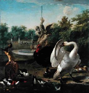 A Park with Swan and Other Birds