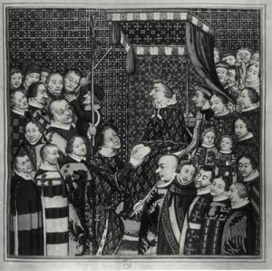 Louis II Count of Clement paying homage to Charles V