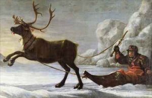 Abraham Renstirna Dressed as a Lapp and his Reindeer