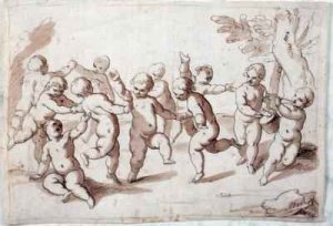 A group of dancing putti