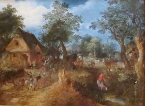 Village Scene in the Woods