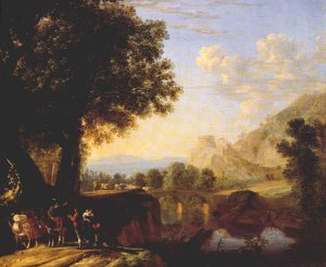 Italian Landscape with Bridge and Castle 1640s