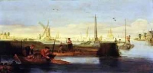 River scene with fishermen