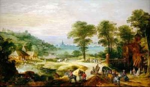 Landscape with Travellers on Road