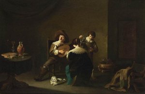 Interior with a Gentleman Playing a Lute and a Lady Singing 1640-42