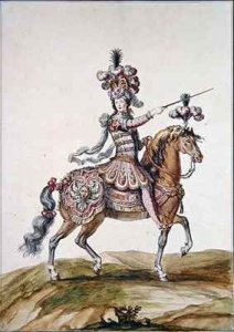 'Horseman with sword', costume design for 'Le Carrousel des Galants Maures'