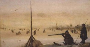 Winter Landscape with Duck Hunter