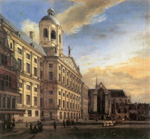 Amsterdam, Dam Square with the Town Hall and the Nieuwe Kerk 1667