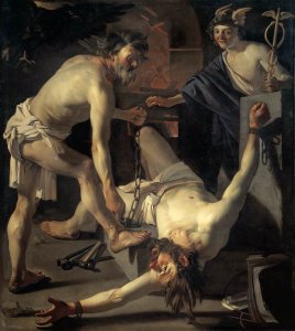 Prometheus Being Chained by Vulcan 1623