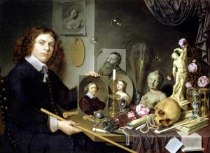 Self-Portrait with Vanitas Symbols 1651