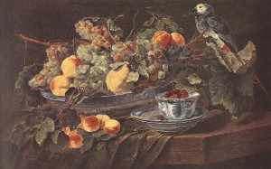 Still-life with Fruits and Parrot c. 1640