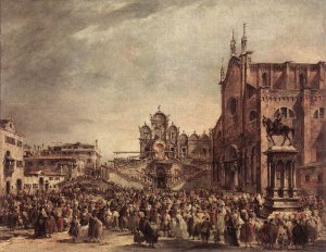 Pope Pius VI Blessing the People on Campo Santi Giovanni e Paolo  1782