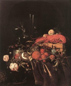 Still-Life with Fruit, Flowers, Glasses and Lobster 1660s