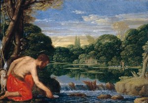 Wooded River Landscape with St John the Baptist  c. 1610