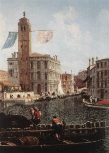 The Grand Canal with the Fishmarket (detail) c. 1740