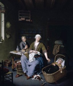 Interior with a Mother Attending her Children 1728