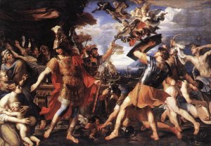 Aeneas and his Companions Fighting the Harpies 1646-47