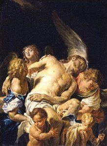 Dead Christ Supported by Angels