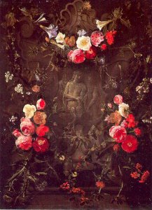 Garland of Flowers with the Ecce Homo (painted with Daniel Seghers)