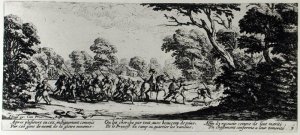 The Discovery of the Brigands, plate 9 from 'The Miseries and Misfortunes of War' 1633