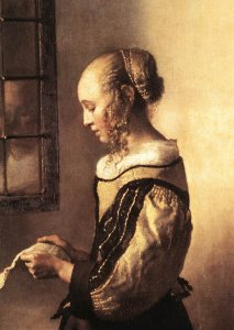 Girl Reading a Letter at an Open Window (detail-1) 1657