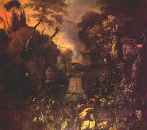 Landscape with a Graveyard by Night