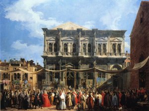 The Doge Visiting the Church and Scuola di San Rocco, c.1735