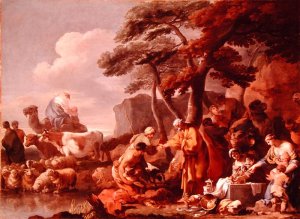 Jacob burying the strange gods under the oak by Shechem