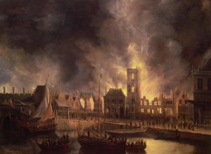 The Great Fire in the Old Town Hall, Amsterdam 1652