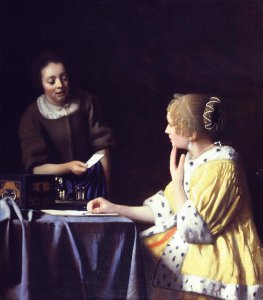 Lady with Her Maidservant Holding a Letter