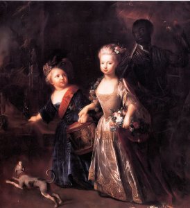 Crown Prince Frederick II with his sister Wilhelmine, 1714