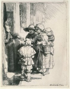 Beggars Receiving Alms at the Door of a House 1648