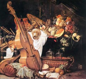 Vanitas Still-Life with Musical Instruments, 1661